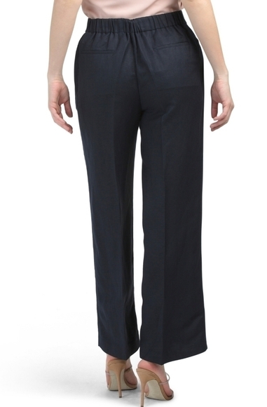 Nine West Linen Blend Elastic Waist Pants - Picture 2 of 7